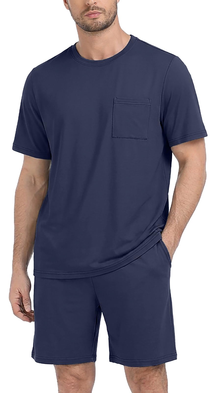 PrinStory Couples Pajamas Set Shirts and Shorts Summer Comfy Lounge Family