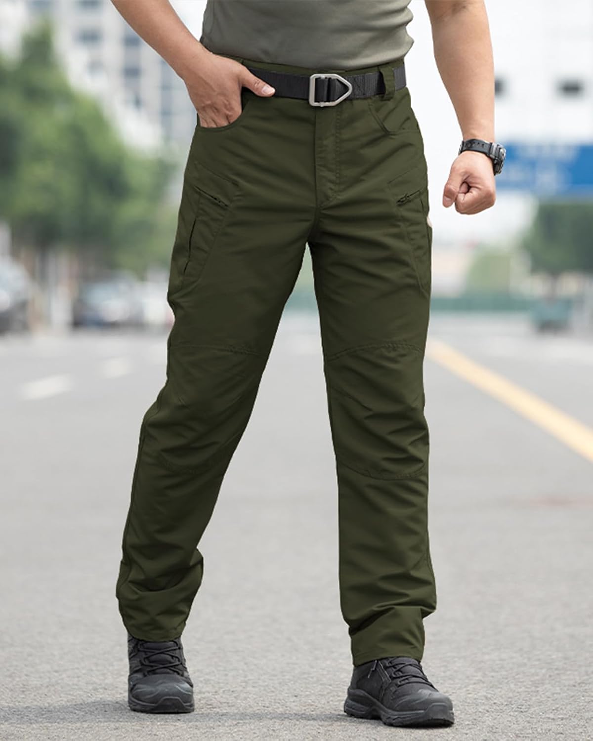 Men's Stretch Tactical Pants,Water Resistant Ripstop Cargo Pants,Lightweight Outdoor Work Hiking Pants with Pockets