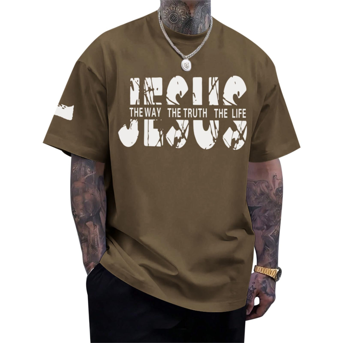 Christian Jesus Faith Shirts for Men God Religious Cross Bible Verse Inspirational Shirt Oversized Graphic Tees Tops