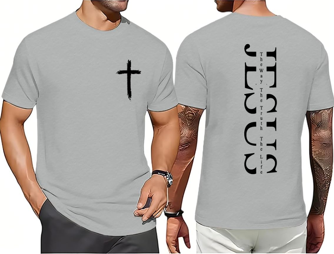 Christian Shirts for Men Jesus Cross Casual Tops