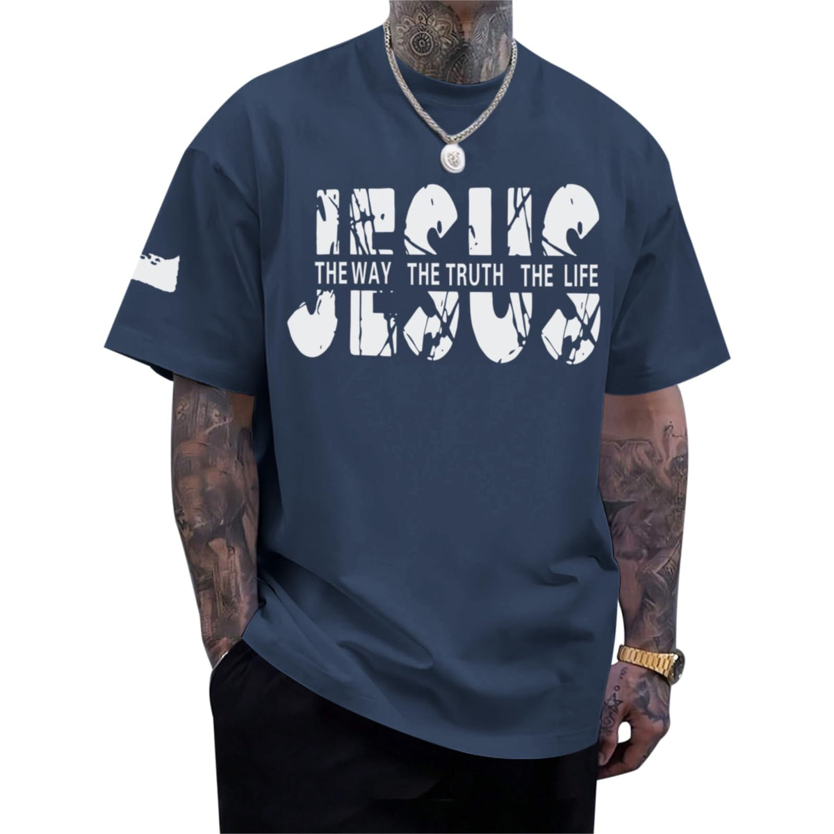Christian Jesus Faith Shirts for Men God Religious Cross Bible Verse Inspirational Shirt Oversized Graphic Tees Tops