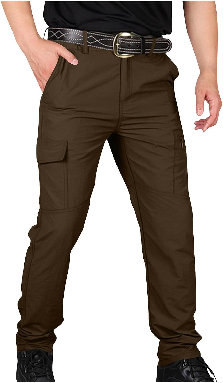 Men's Tactical Cargo Pants Straight Leg Ripstop Hiking Climbing Sweatpants Waterproof Mens Outdoor Work Multic-Pocket