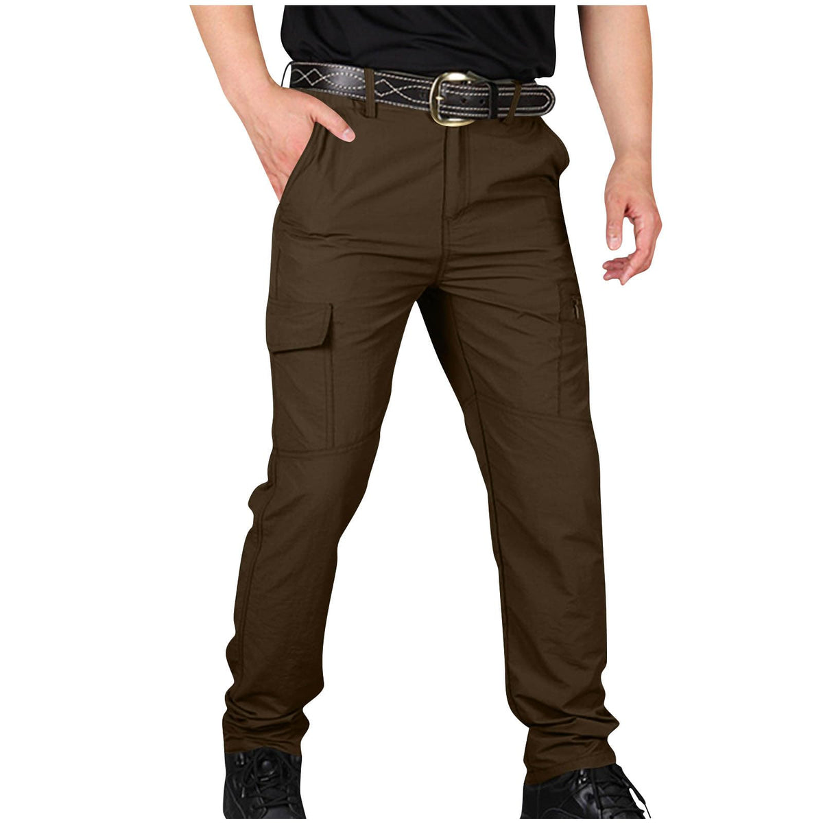 Men's Tactical Cargo Pants Straight Leg Ripstop Hiking Climbing Sweatpants Waterproof Mens Outdoor Work Multic-Pocket