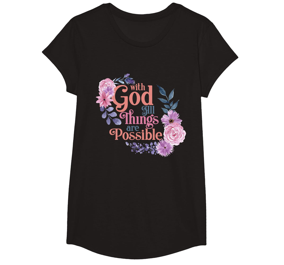 with God All Things are Possible Prayer Bible Verse T-Shirt