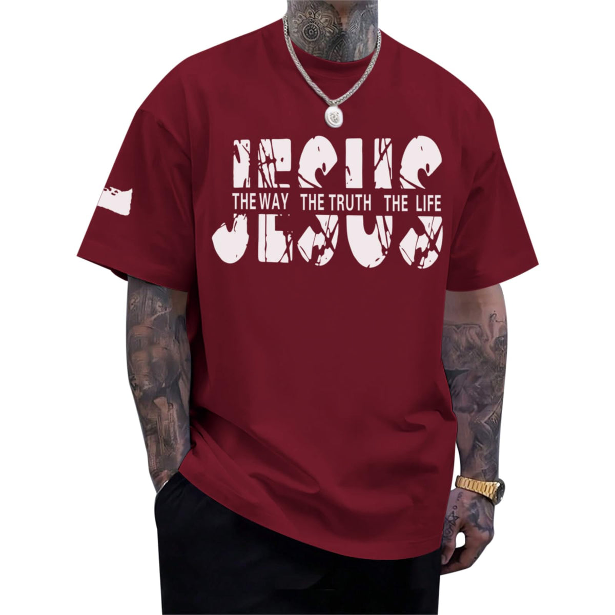Christian Jesus Faith Shirts for Men God Religious Cross Bible Verse Inspirational Shirt Oversized Graphic Tees Tops