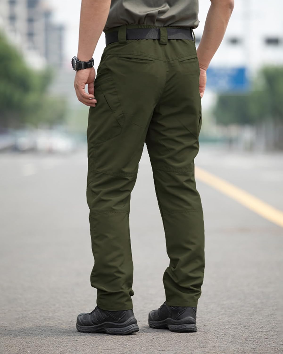 Men's Stretch Tactical Pants,Water Resistant Ripstop Cargo Pants,Lightweight Outdoor Work Hiking Pants with Pockets