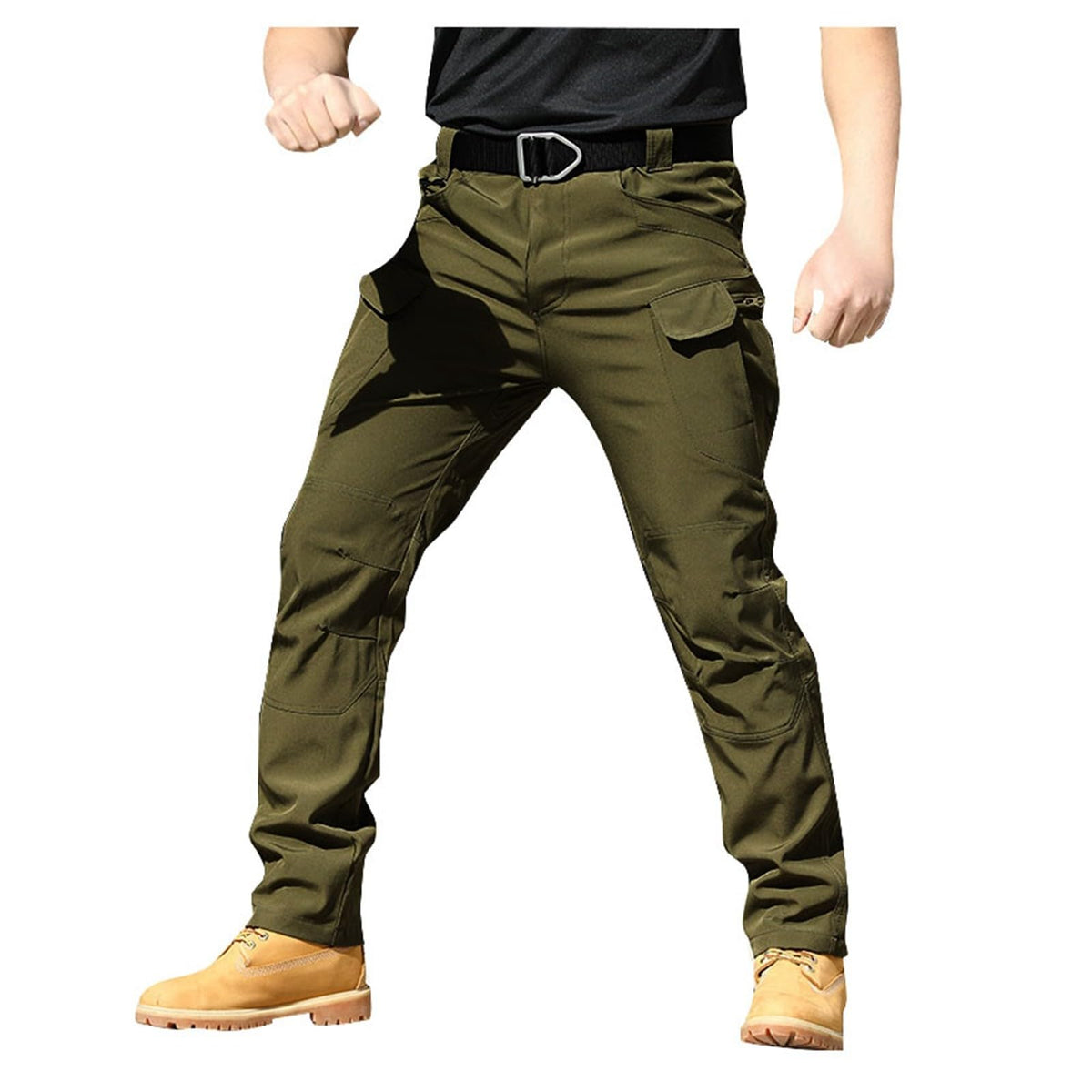 Cargo Work Pants for Men Tactical Stretch Waterproof Travel Casual Hiking Trouser with Multi Pockets (No Belt)