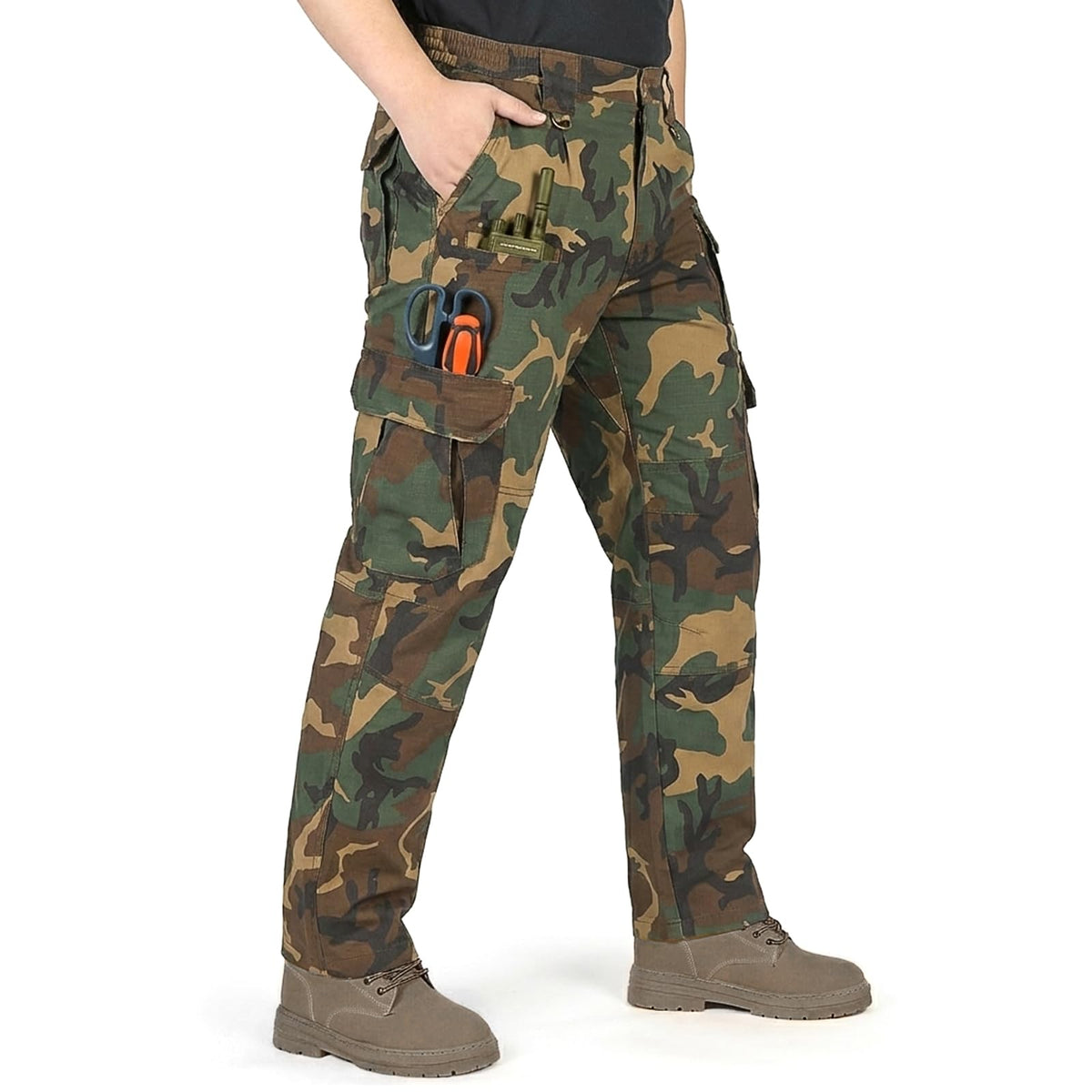 IGOLUMON Men's Ripstop Tactical Pants Stretch Cargo Work Hiking Pants