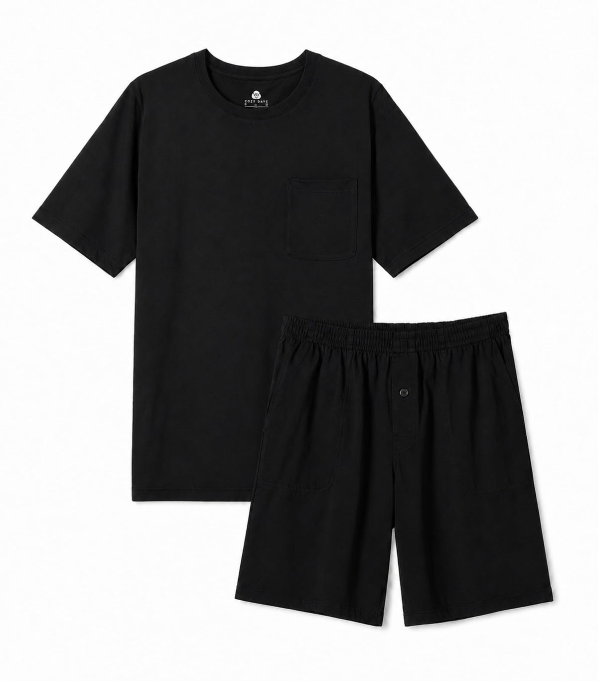 DAVID ARCHY Men's Short Sleeve Pajama Set, 2-Piece Top and Shorts