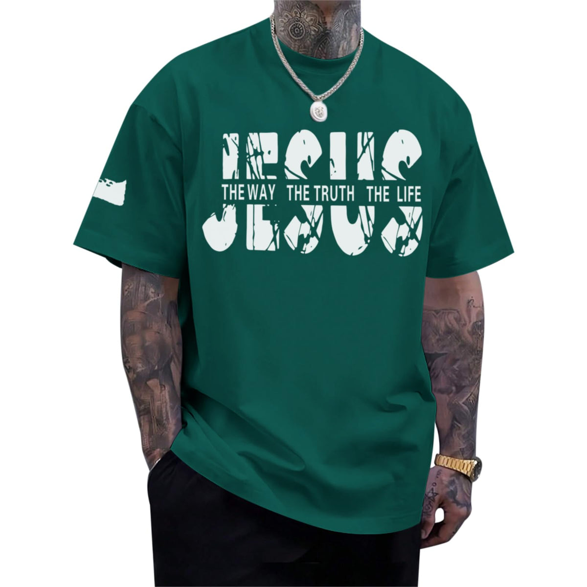 Christian Jesus Faith Shirts for Men God Religious Cross Bible Verse Inspirational Shirt Oversized Graphic Tees Tops