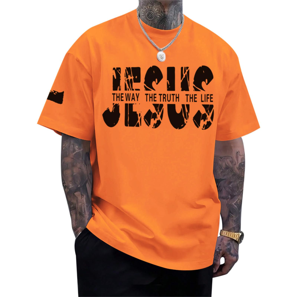 Christian Jesus Faith Shirts for Men God Religious Cross Bible Verse Inspirational Shirt Oversized Graphic Tees Tops