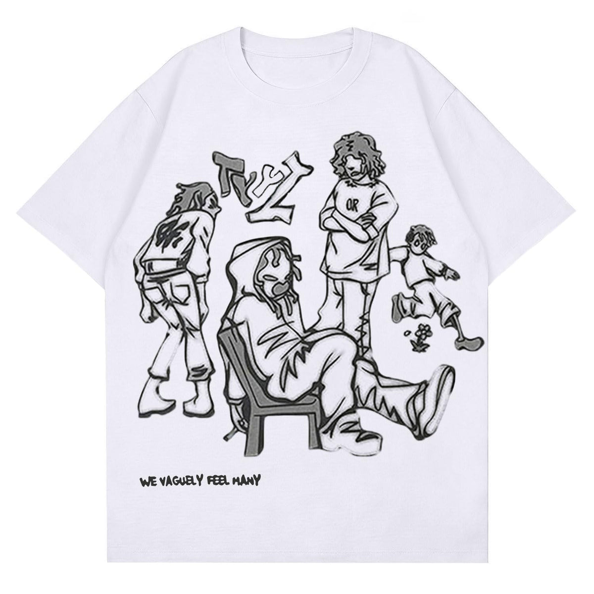 Mens Graphic Tees Oversized Creative Graffiti Tshirt