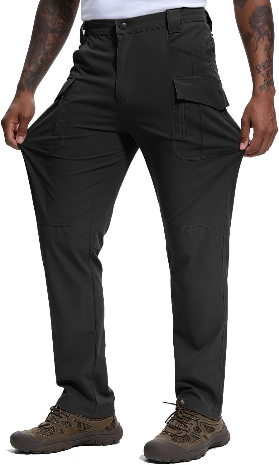 Men's Hiking Pants Breathable Summer Lightweight Tactical Cargo Stretch Quick Dry Fit Straight Leg Pants Airsoft Clothes