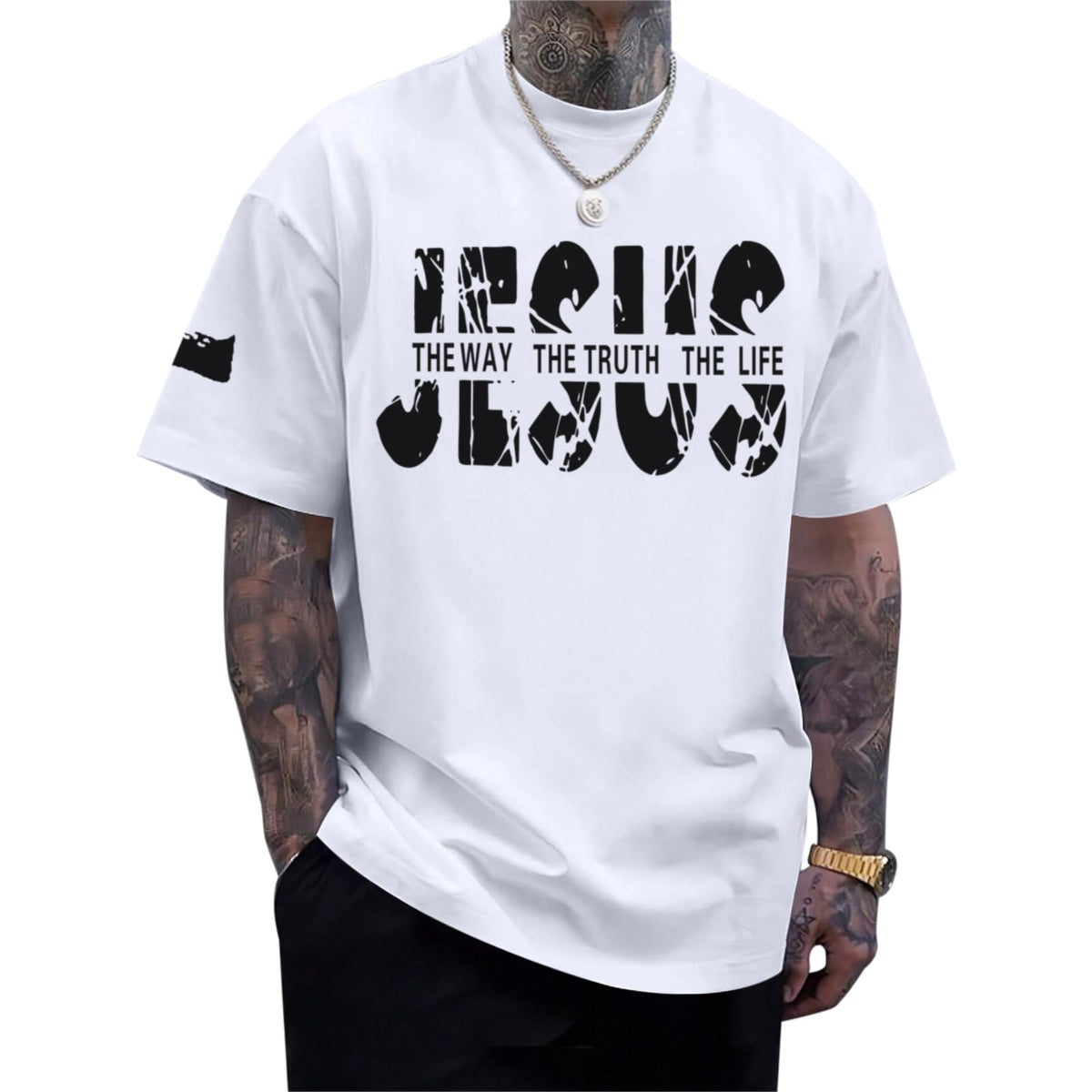 Christian Jesus Faith Shirts for Men God Religious Cross Bible Verse Inspirational Shirt Oversized Graphic Tees Tops