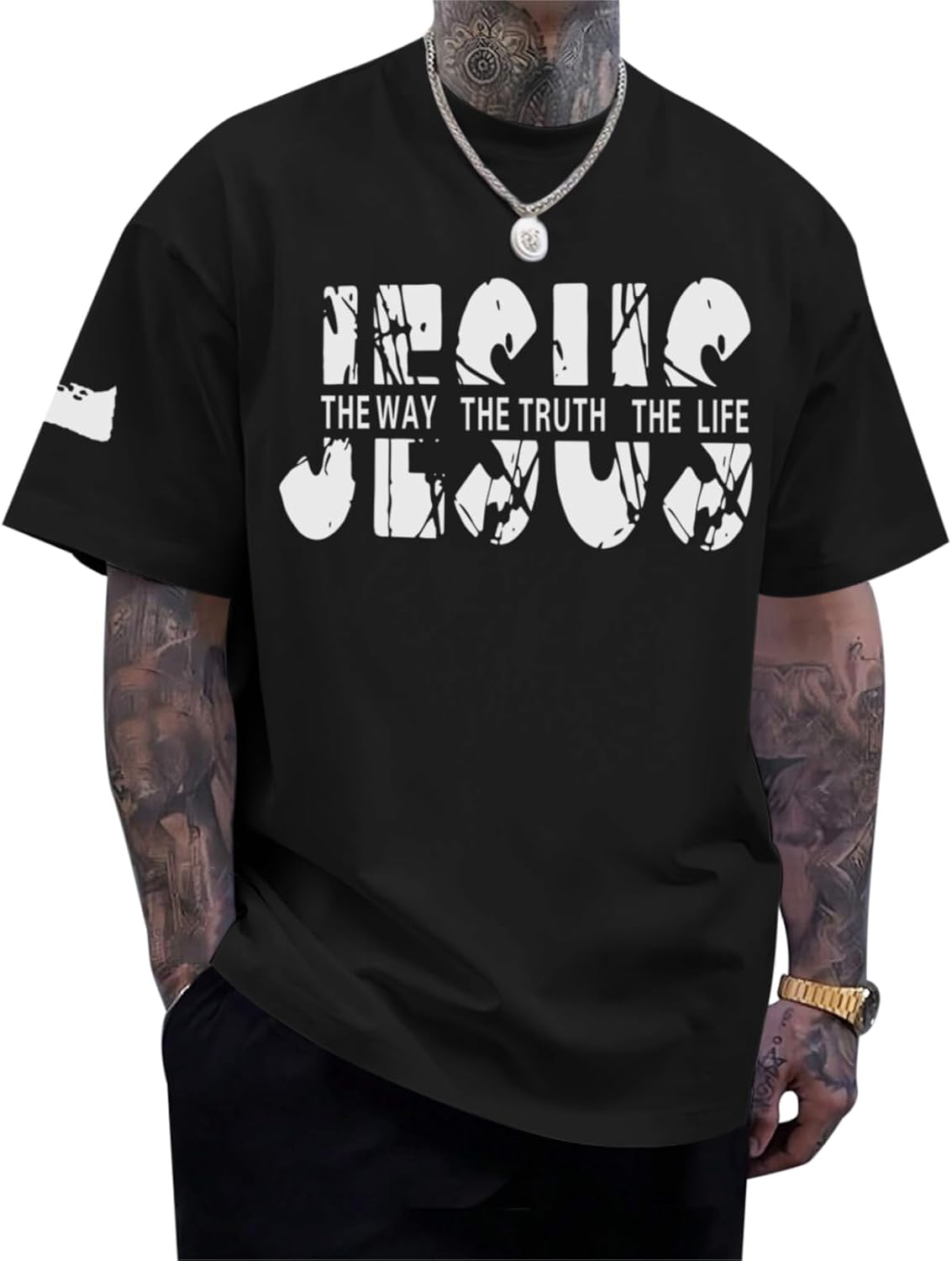 Christian Jesus Faith Shirts for Men God Religious Cross Bible Verse Inspirational Shirt Oversized Graphic Tees Tops