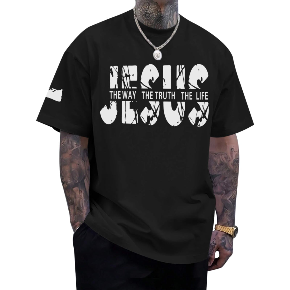 Christian Jesus Faith Shirts for Men God Religious Cross Bible Verse Inspirational Shirt Oversized Graphic Tees Tops