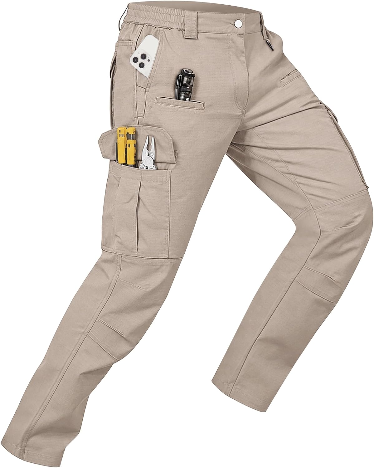 MOURCE Tactical Pants for Men Stretch Cargo Ripstop Waterproof Work Outdoor