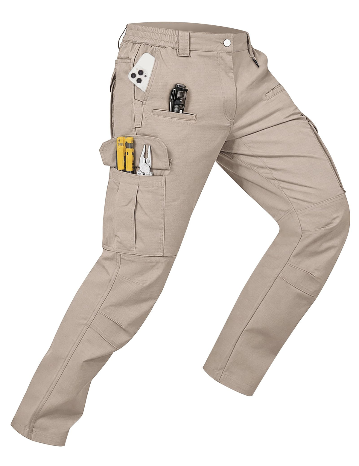 MOURCE Tactical Pants for Men Stretch Cargo Ripstop Waterproof Work Outdoor