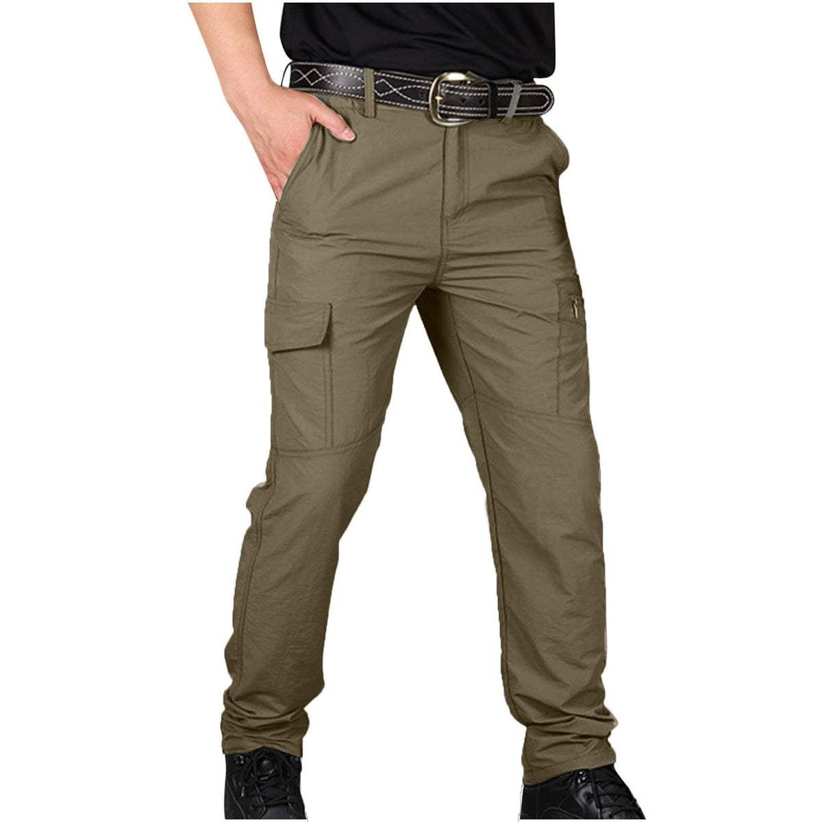 Men's Tactical Cargo Pants Straight Leg Ripstop Hiking Climbing Sweatpants Waterproof Mens Outdoor Work Multic-Pocket
