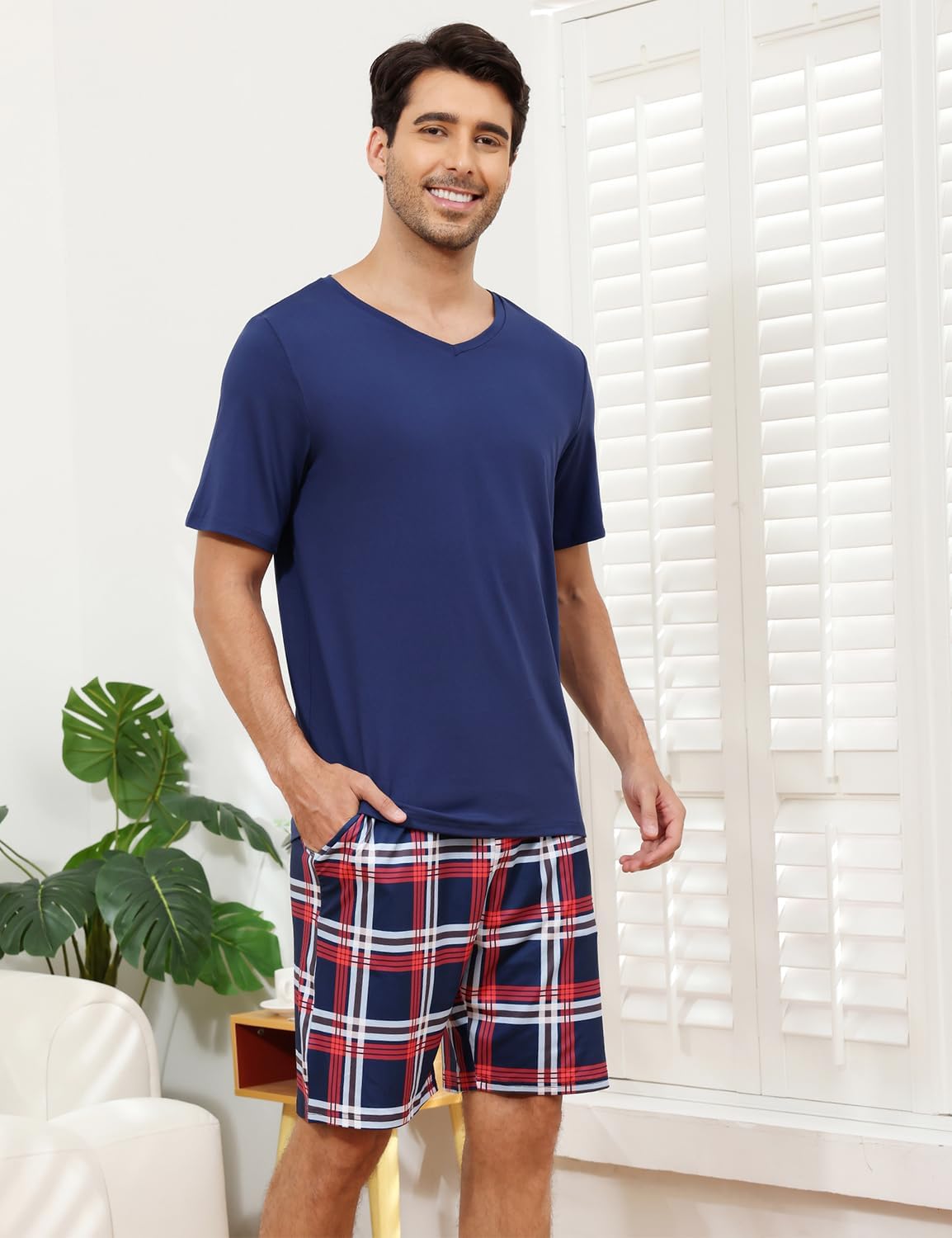 Matching Pajamas for Couple Set Short Sleeve Soft Sleepwear