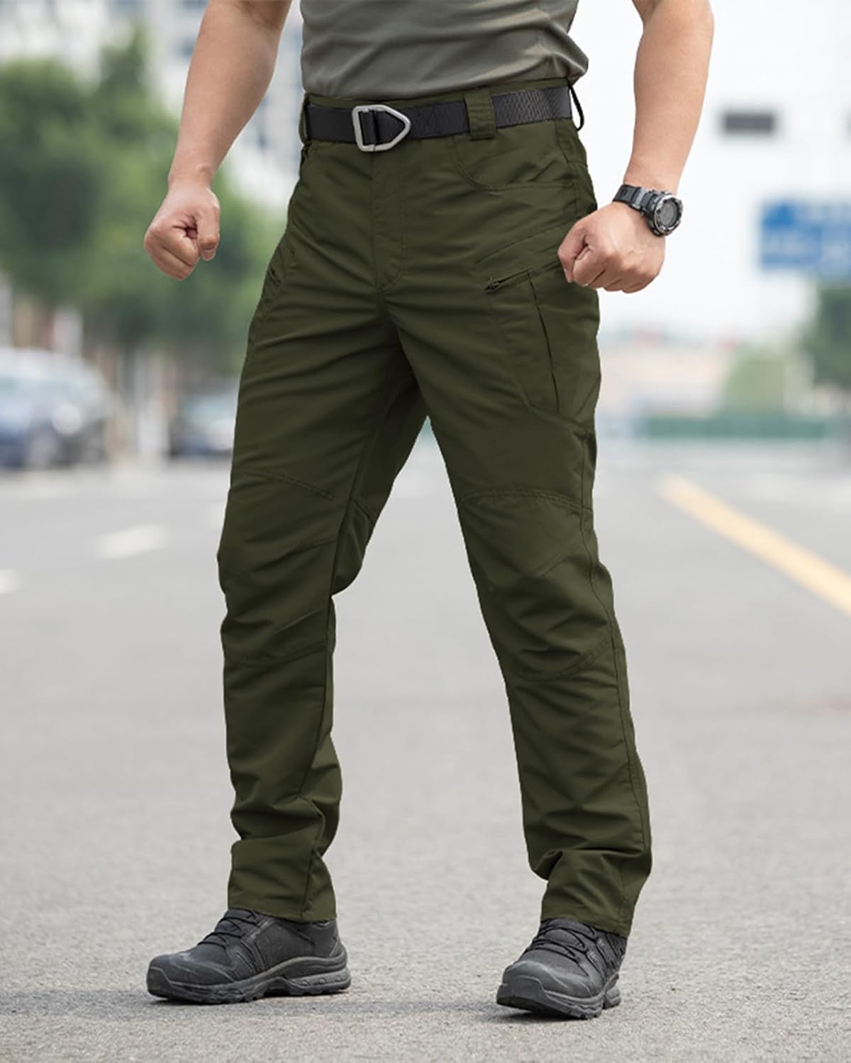 Men's Stretch Tactical Pants,Water Resistant Ripstop Cargo Pants,Lightweight Outdoor Work Hiking Pants with Pockets