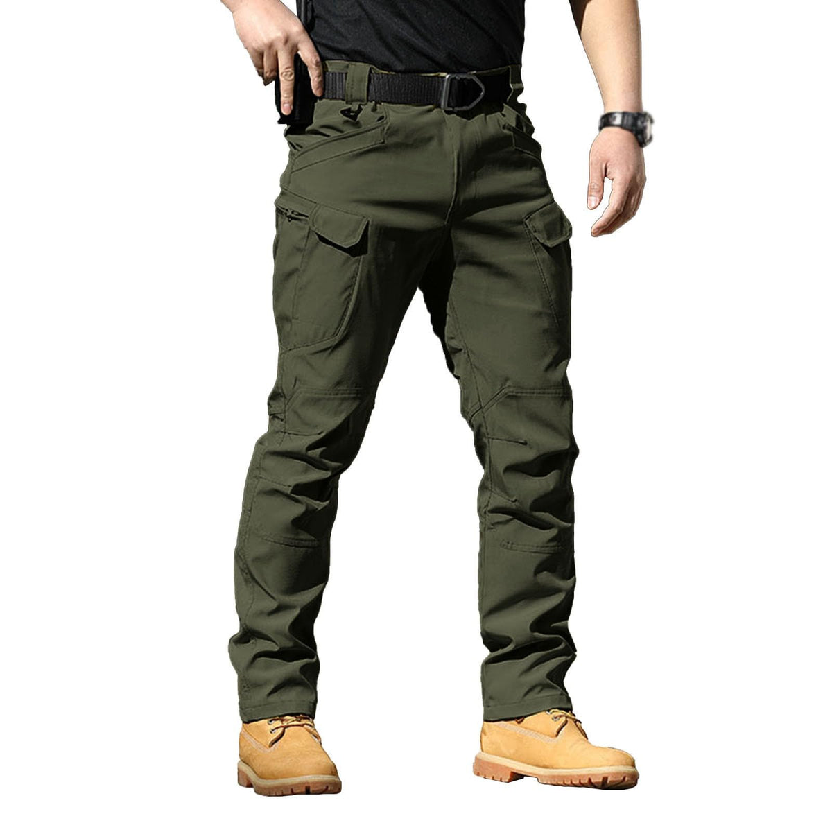 Cargo Work Pants for Men Tactical Stretch Waterproof Travel Casual Hiking Trouser with Multi Pockets (No Belt)