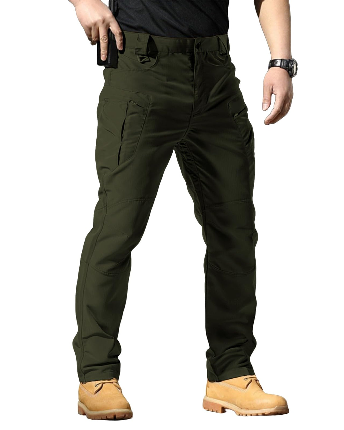 Men's Stretch Tactical Pants,Water Resistant Ripstop Cargo Pants,Lightweight Outdoor Work Hiking Pants with Pockets
