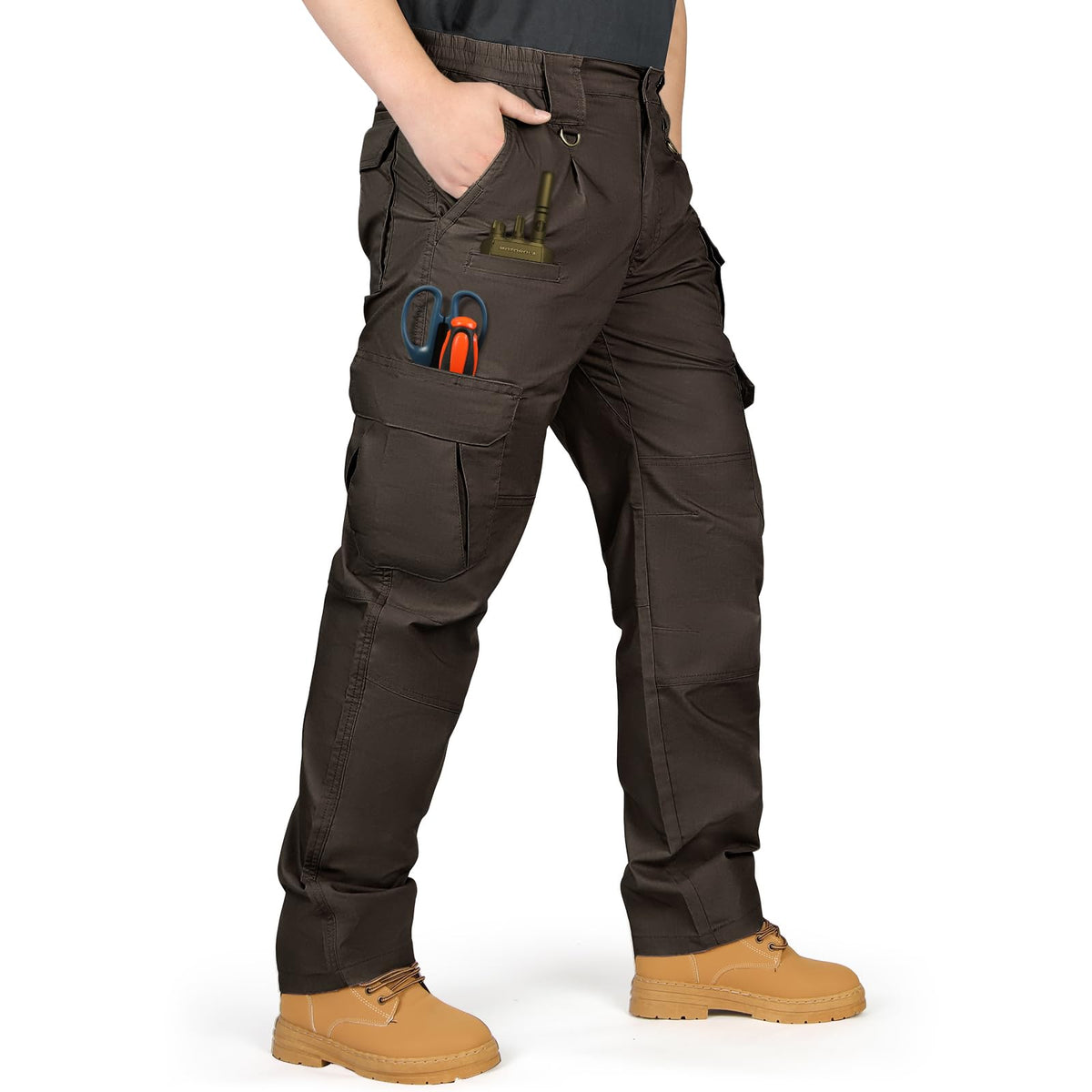 IGOLUMON Men's Ripstop Tactical Pants Stretch Cargo Work Hiking Pants