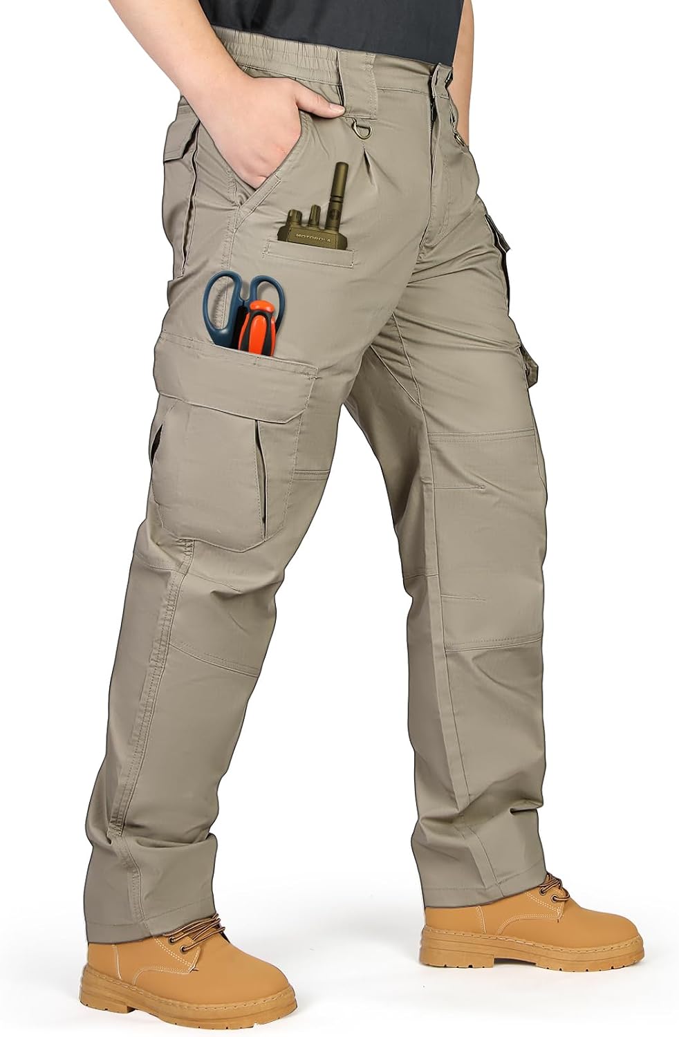 IGOLUMON Men's Ripstop Tactical Pants Stretch Cargo Work Hiking Pants