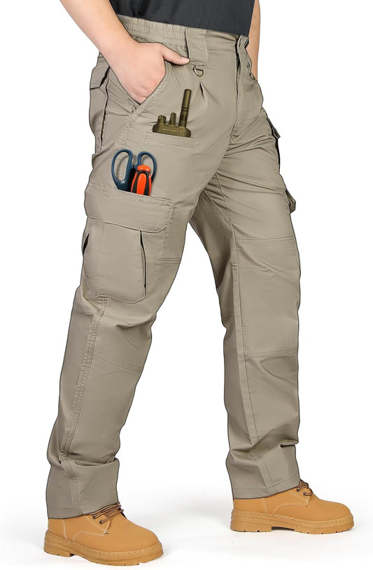 IGOLUMON Men's Ripstop Tactical Pants Stretch Cargo Work Hiking Pants