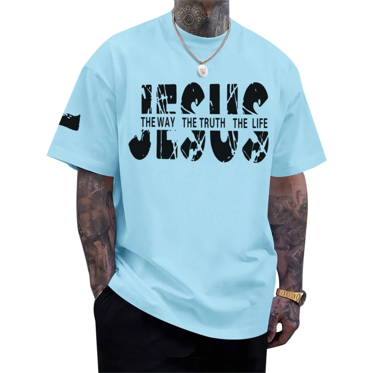 Christian Jesus Faith Shirts for Men God Religious Cross Bible Verse Inspirational Shirt Oversized Graphic Tees Tops