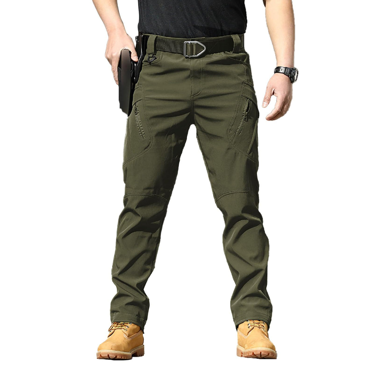 S-4XL Work Pants for Men Stretch Tactical Hiking Cargo Pant with Multi Pockets Casual Waterproof (No Belt)