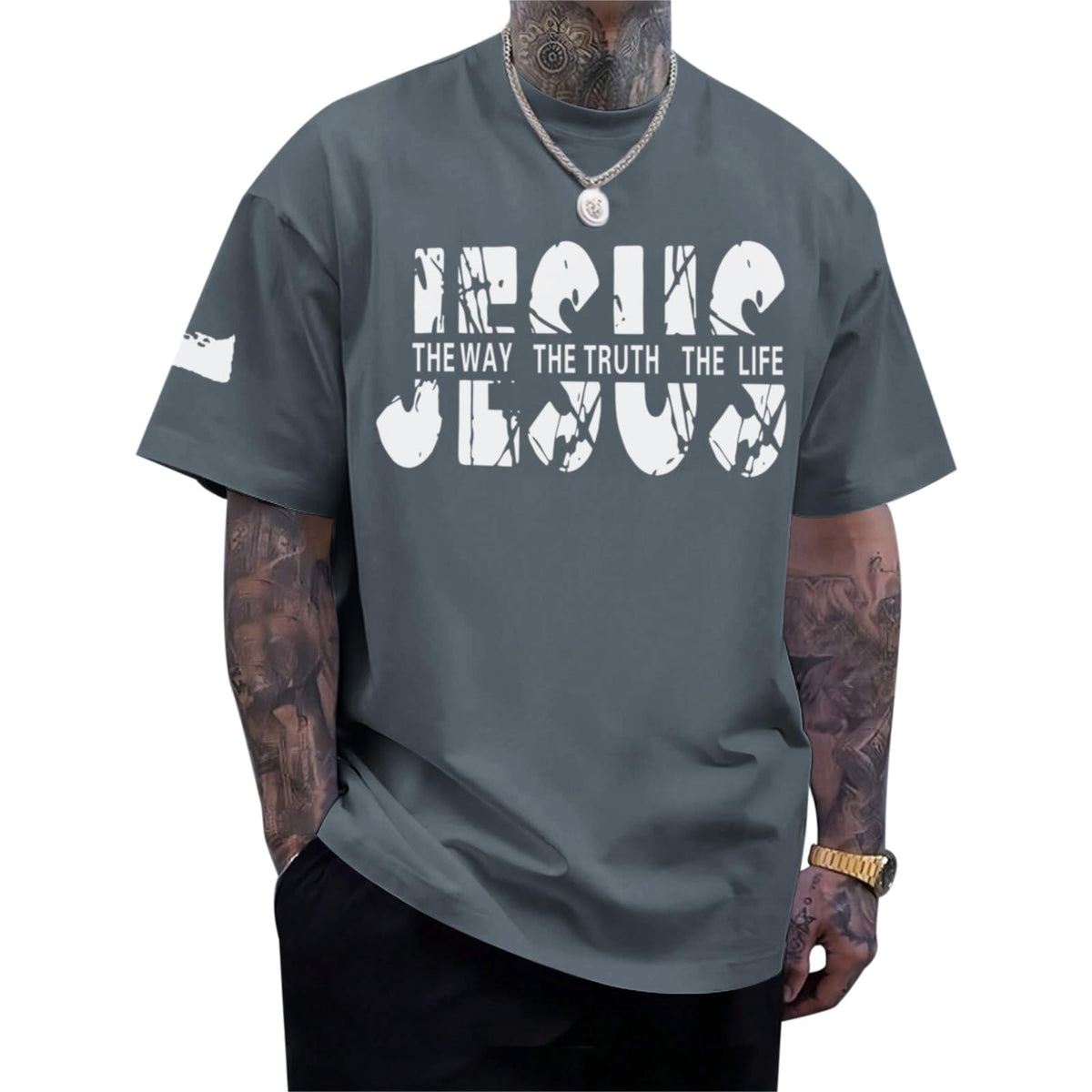 Christian Jesus Faith Shirts for Men God Religious Cross Bible Verse Inspirational Shirt Oversized Graphic Tees Tops