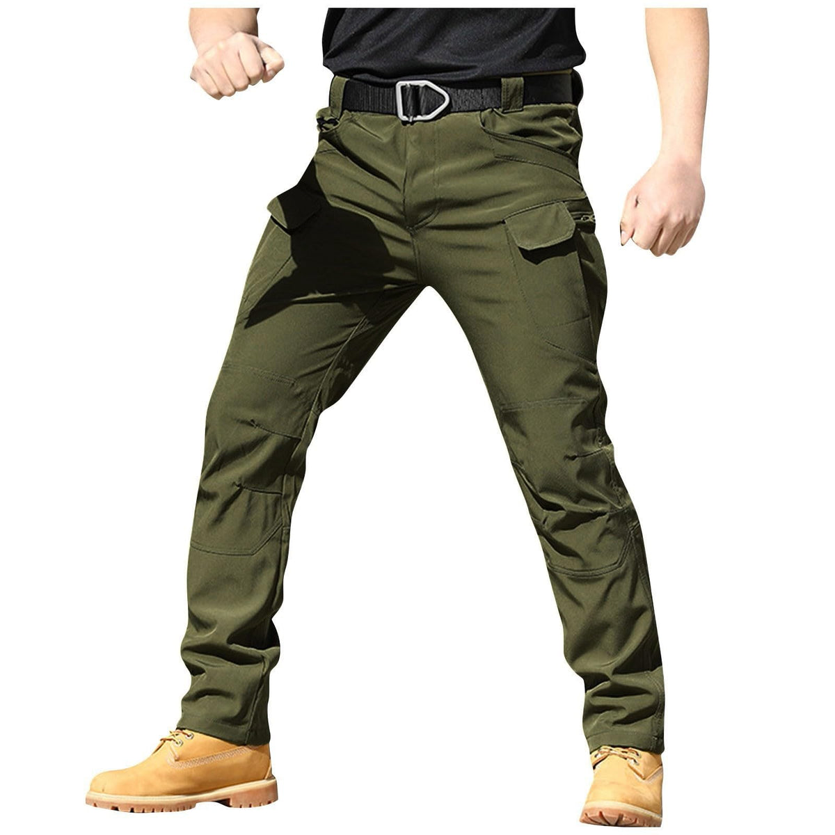 Mens Cargo Pants Water Resistant Relaxed Fit Hiking Work Pants Multi Pockets Ripstop Flex Baggy Camo Tactical Pant