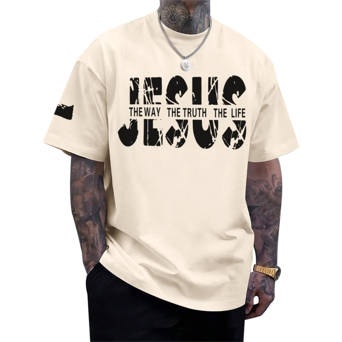 Christian Jesus Faith Shirts for Men God Religious Cross Bible Verse Inspirational Shirt Oversized Graphic Tees Tops