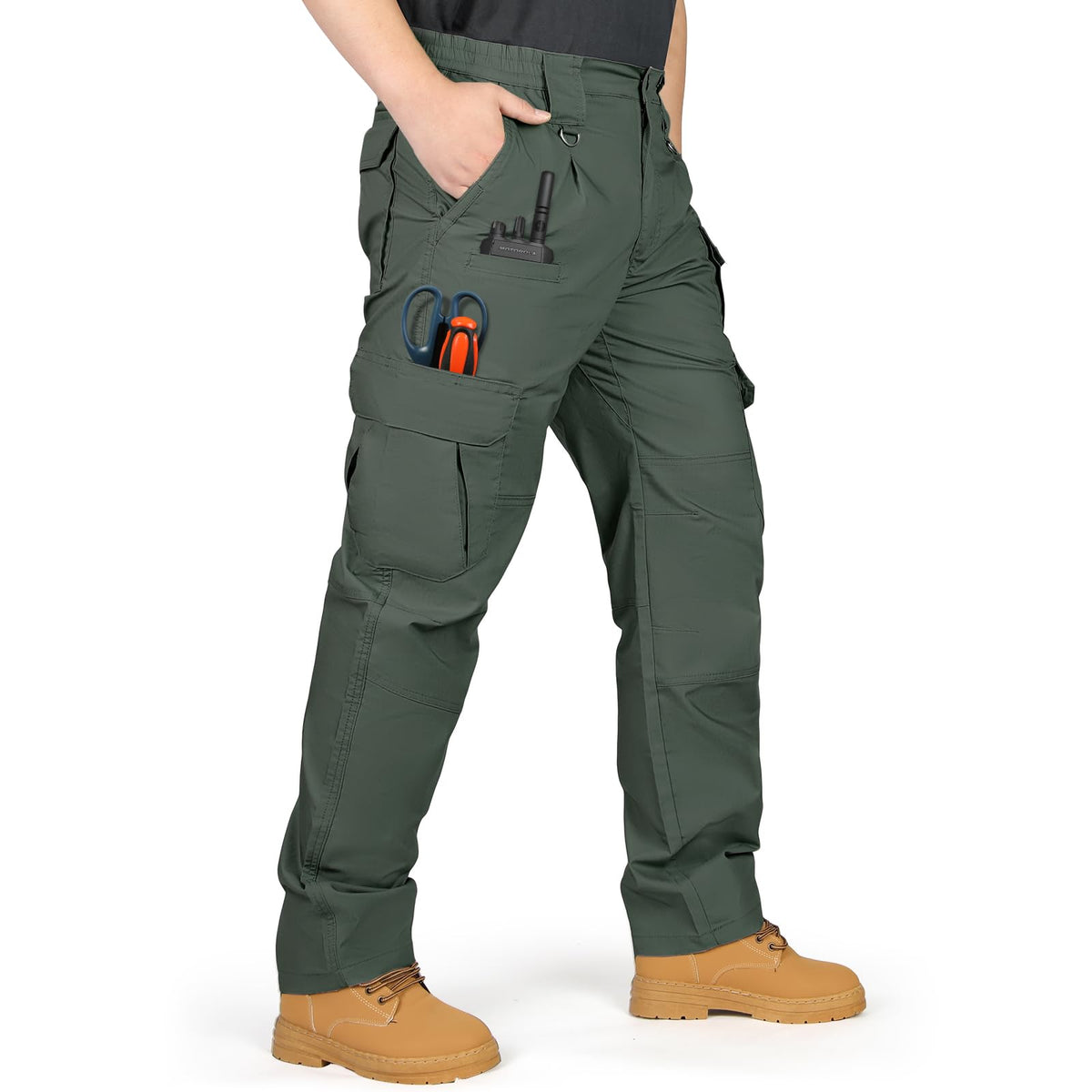 IGOLUMON Men's Ripstop Tactical Pants Stretch Cargo Work Hiking Pants