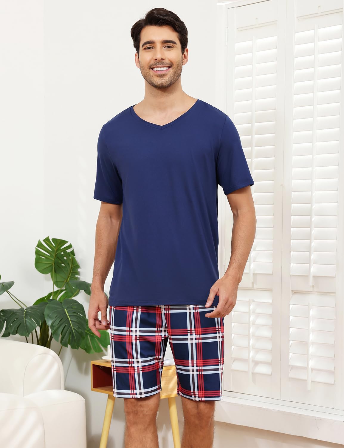 Matching Pajamas for Couple Set Short Sleeve Soft Sleepwear