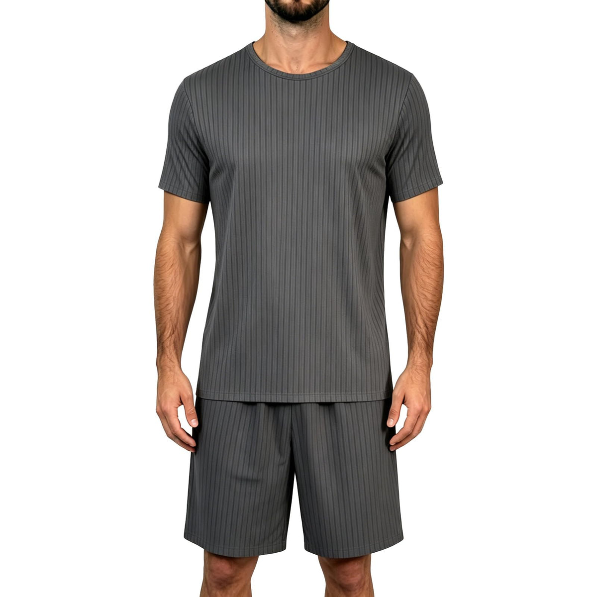 Men's Summer Pajama Set - Short Sleeve & Shorts Lounge Wear