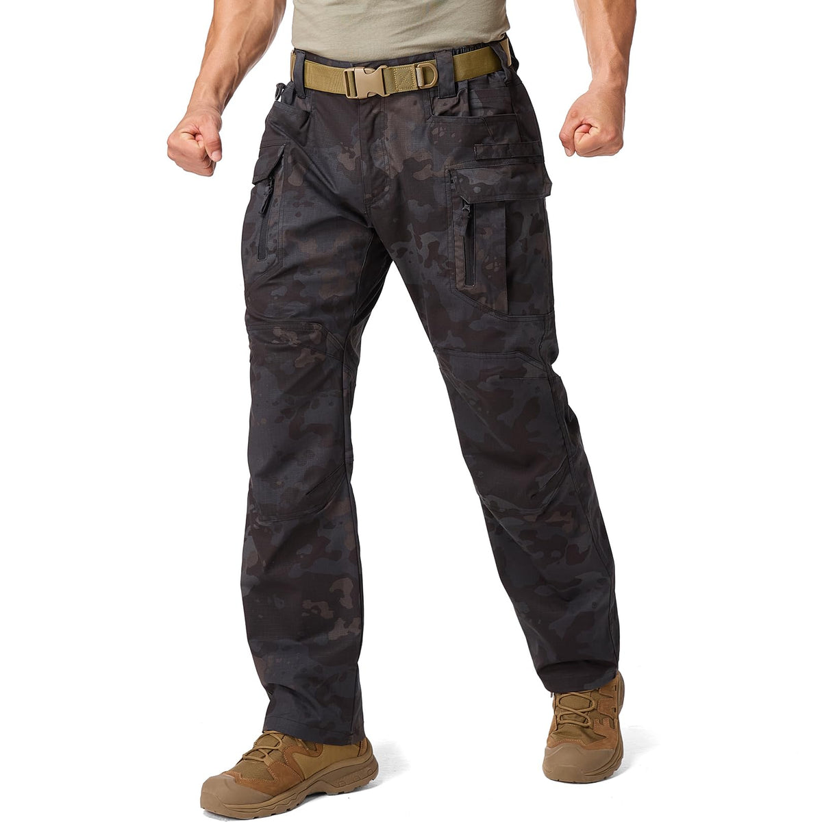 Mens Cargo Pants Tactical Cotton Flex Stretch BDU Outdoor Hiking Work Pants