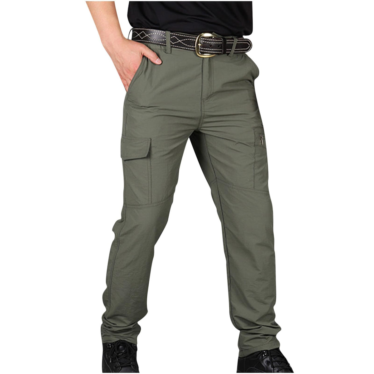 Men's Tactical Cargo Pants Straight Leg Ripstop Hiking Climbing Sweatpants Waterproof Mens Outdoor Work Multic-Pocket