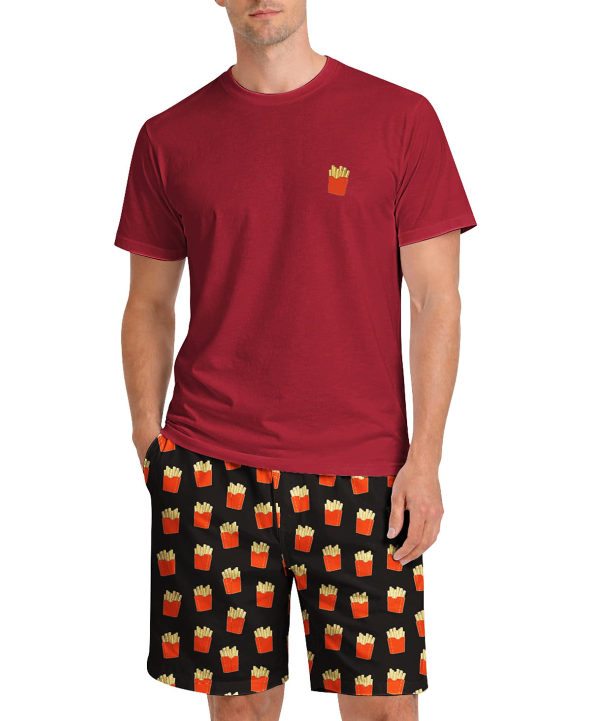 Yoimira Mens Soft Pajama Set Short/Long Sleeve 2 Piece PJs with Pockets