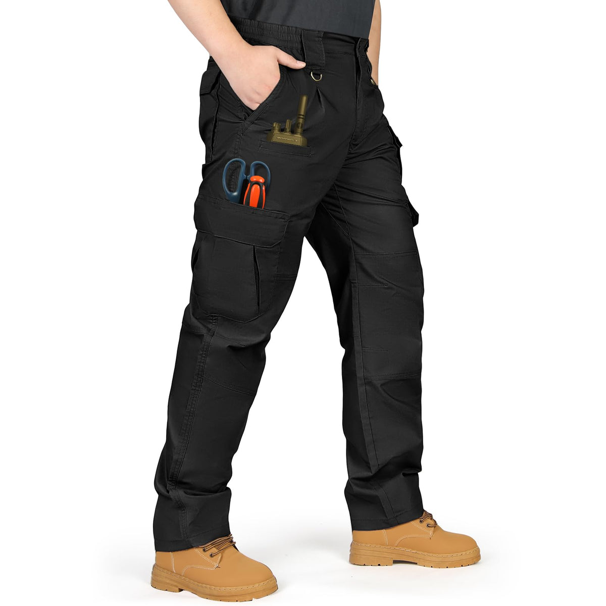 IGOLUMON Men's Ripstop Tactical Pants Stretch Cargo Work Hiking Pants
