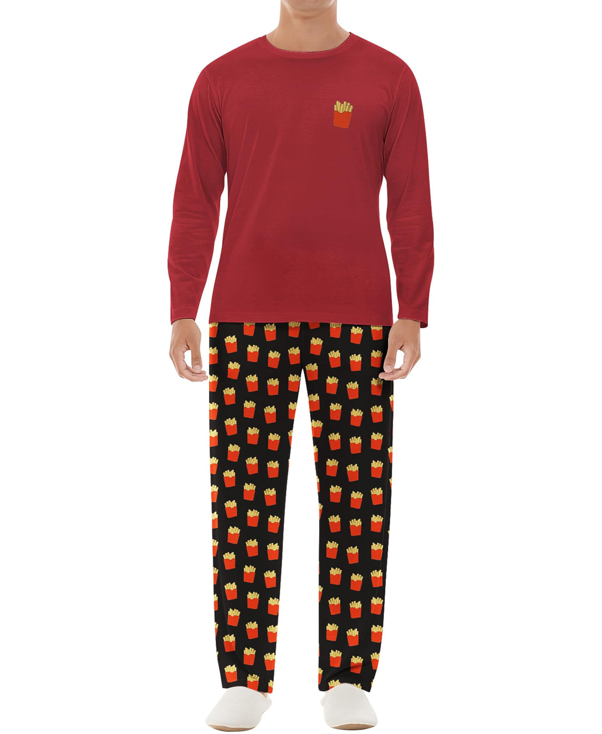 Yoimira Mens Soft Pajama Set Short/Long Sleeve 2 Piece PJs with Pockets