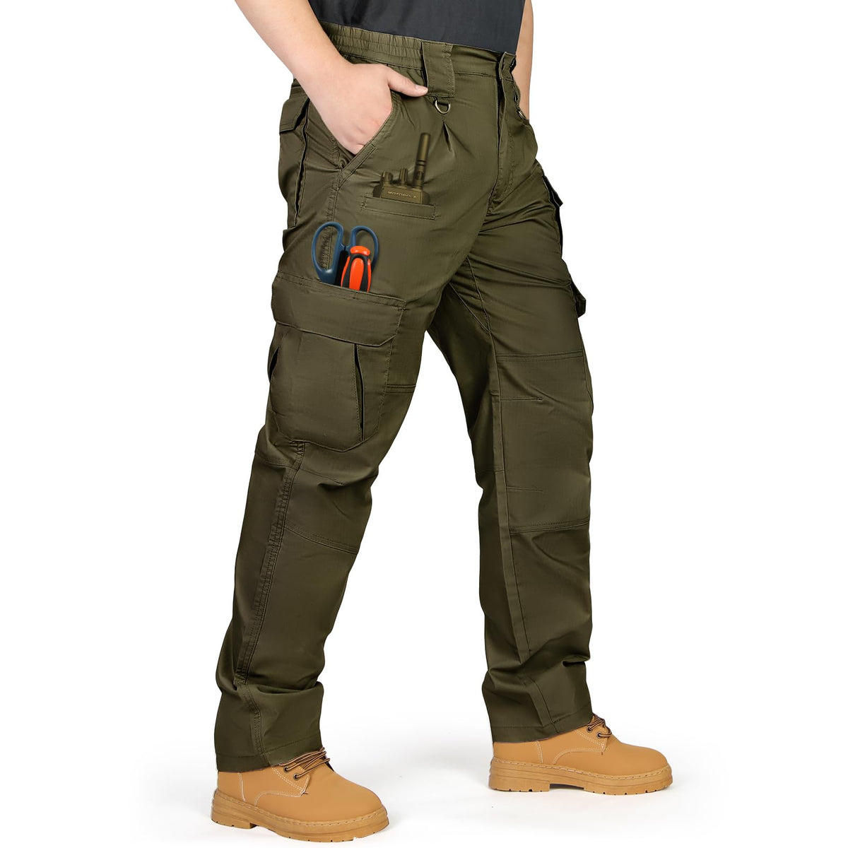 IGOLUMON Men's Ripstop Tactical Pants Stretch Cargo Work Hiking Pants