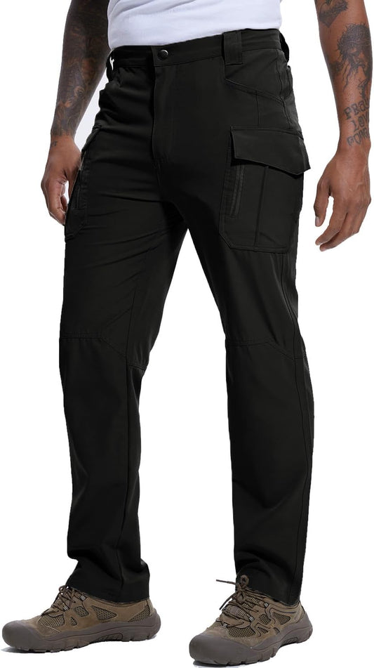 Men's Hiking Pants Breathable Summer Lightweight Tactical Cargo Stretch Quick Dry Fit Straight Leg Pants Airsoft Clothes