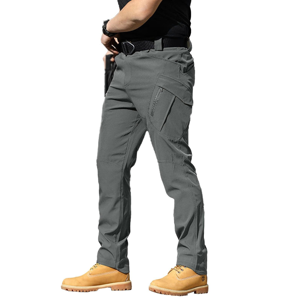 S-4XL Work Pants for Men Stretch Tactical Hiking Cargo Pant with Multi Pockets Casual Waterproof (No Belt)