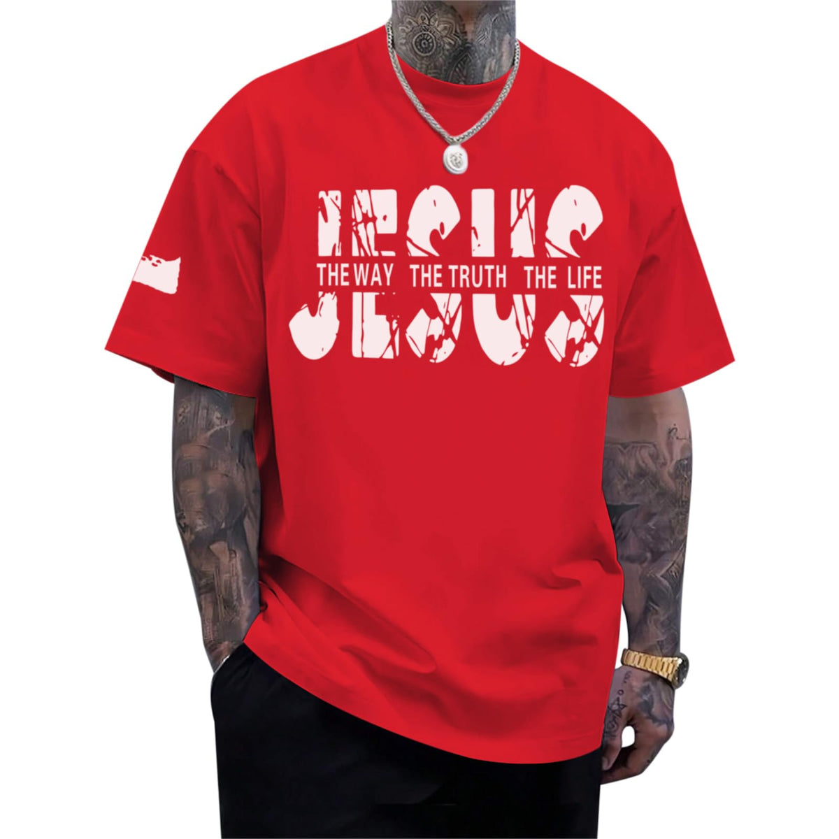 Christian Jesus Faith Shirts for Men God Religious Cross Bible Verse Inspirational Shirt Oversized Graphic Tees Tops