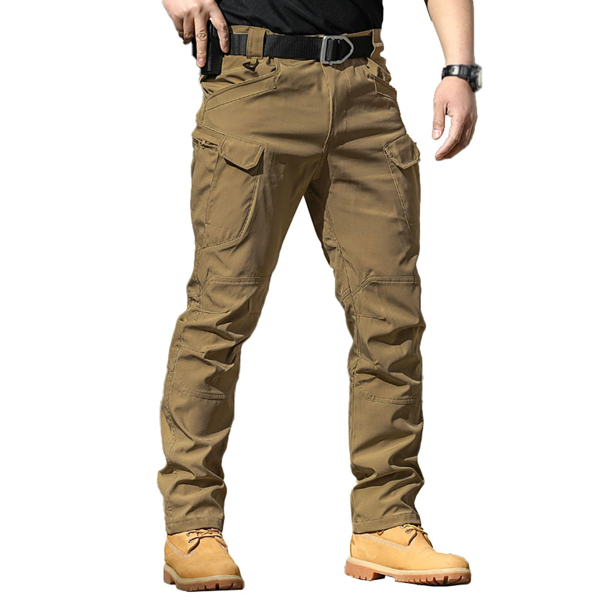 S-4XL Work Pants for Men Stretch Tactical Hiking Cargo Pant with Multi Pockets Casual Waterproof (No Belt)