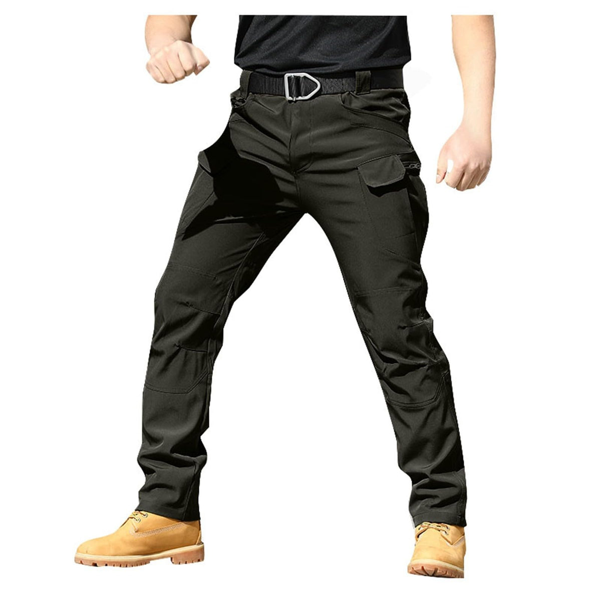 Cargo Work Pants for Men Tactical Stretch Waterproof Travel Casual Hiking Trouser with Multi Pockets (No Belt)