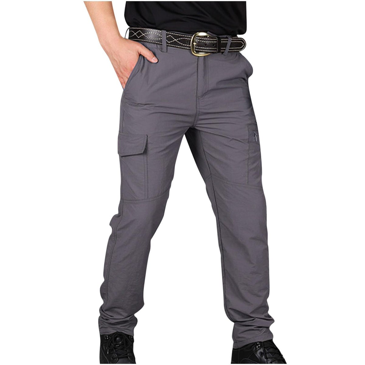 Men's Tactical Cargo Pants Straight Leg Ripstop Hiking Climbing Sweatpants Waterproof Mens Outdoor Work Multic-Pocket